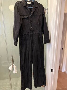 Universal Thread Black Denim Jumpsuit with Utility Details